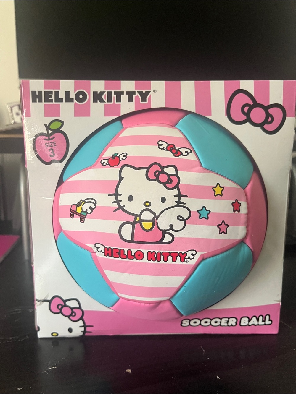 Hello Kitty Pink & Teal Kids Soccer Ball - Cute Character Design